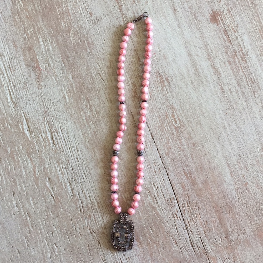 Cloisonné beaded necklace